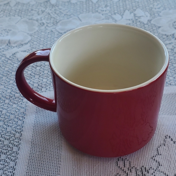 Starbucks 2012 Coffee Mug 14 oz Stackable Red Etch Embossed White Logo Large - Picture 5 of 7